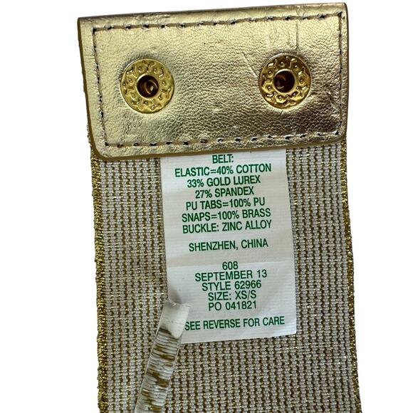 LILLY PULITZER Belt XS/S Elastic Stretch Large Gold Braided Decorative Buckle - Picture 10 of 11